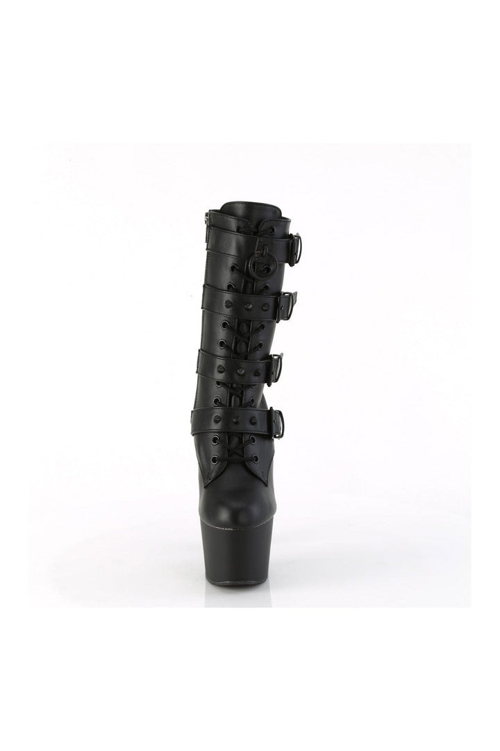 ADORE-1046 Black Faux Leather Ankle Boot