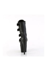 Pleaser ADORE-1046 Black Faux Leather Ankle Boot in Black Faux Leather