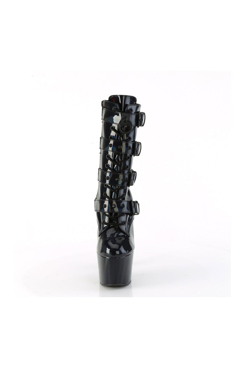 Pleaser ADORE-1046 Black Patent Ankle Boot in Black Patent