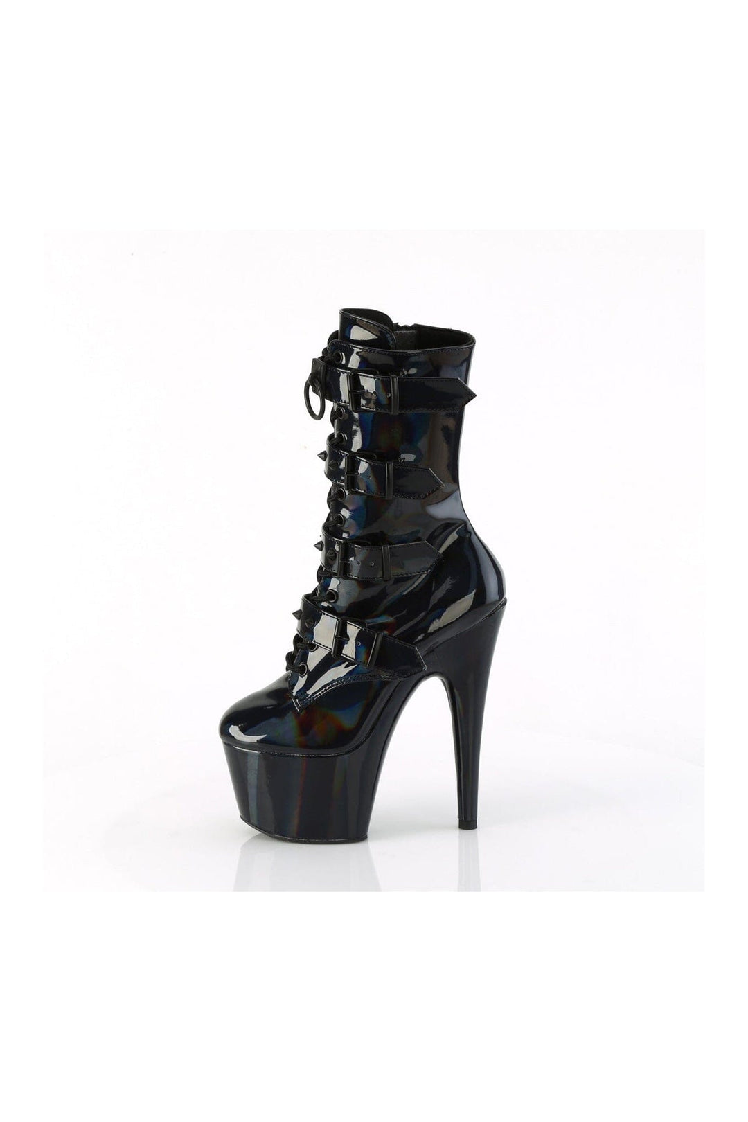 Pleaser ADORE-1046 Black Patent Ankle Boot in Black Patent