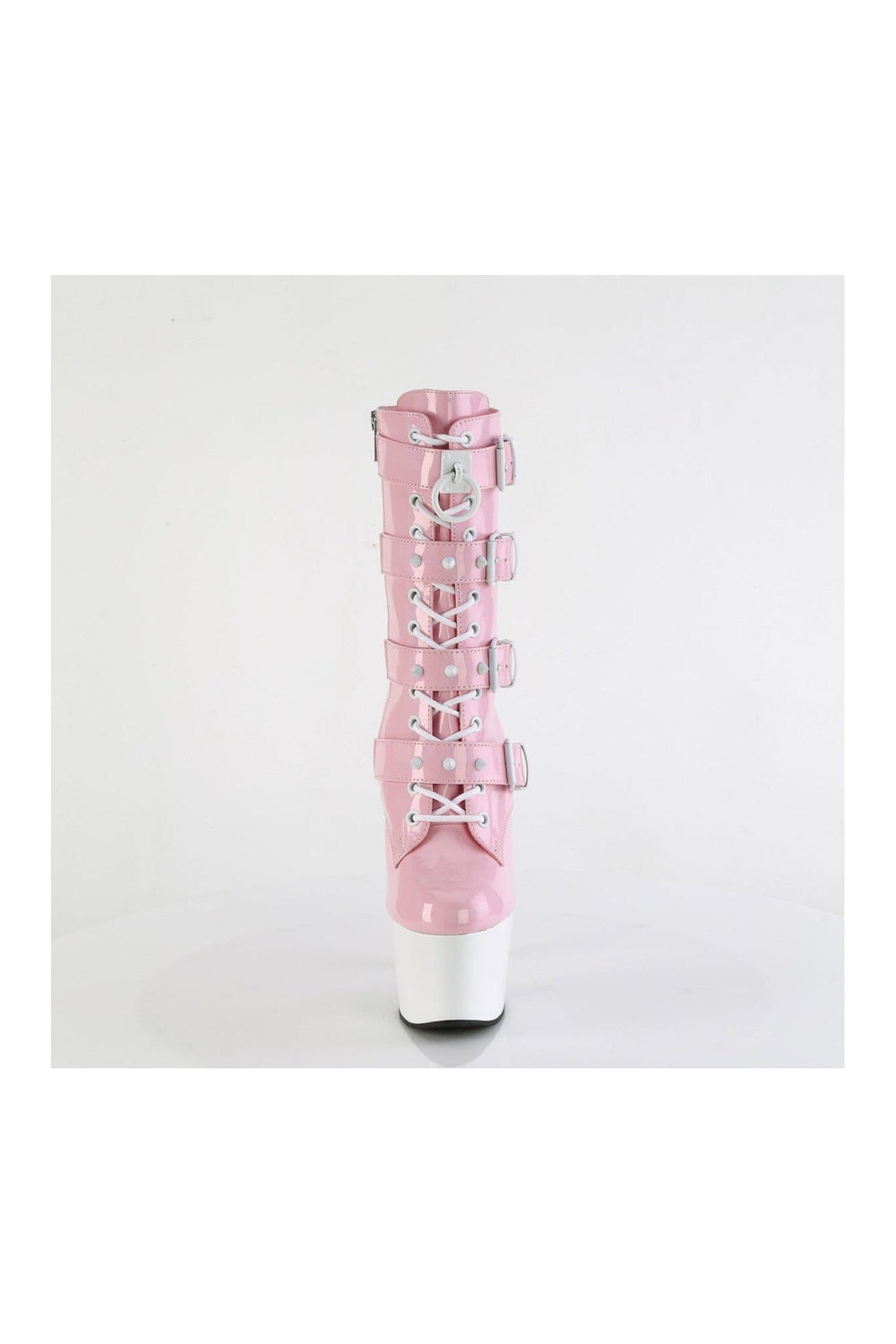 Pleaser ADORE-1046TT Pink Patent Ankle Boot in Pink Patent