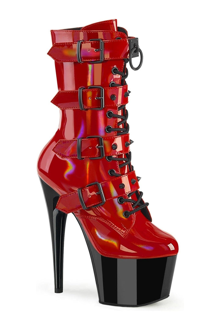 Pleaser Red Ankle Boots Platform Stripper Shoes | Buy at Sexyshoes.com