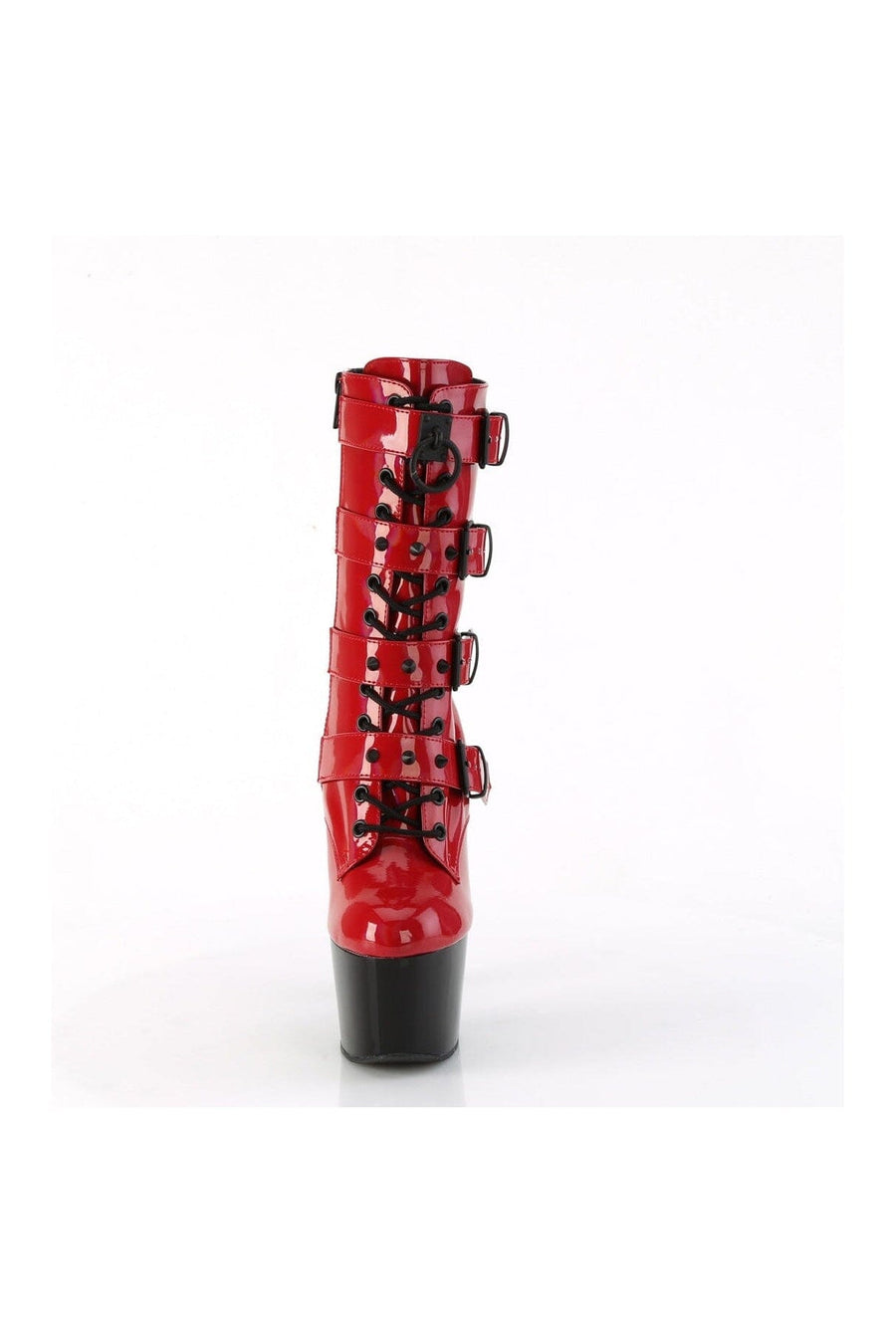 Pleaser ADORE-1046TT Red Patent Ankle Boot in Red Patent