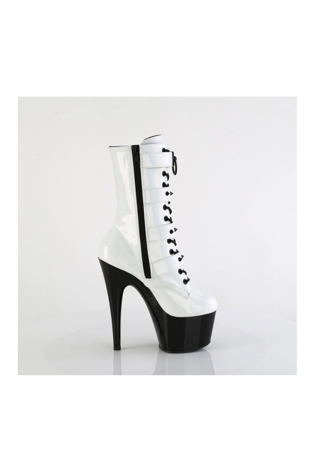 ADORE-1046TT White Patent Ankle Boot-Ankle Boots-Pleaser-SEXYSHOES.COM