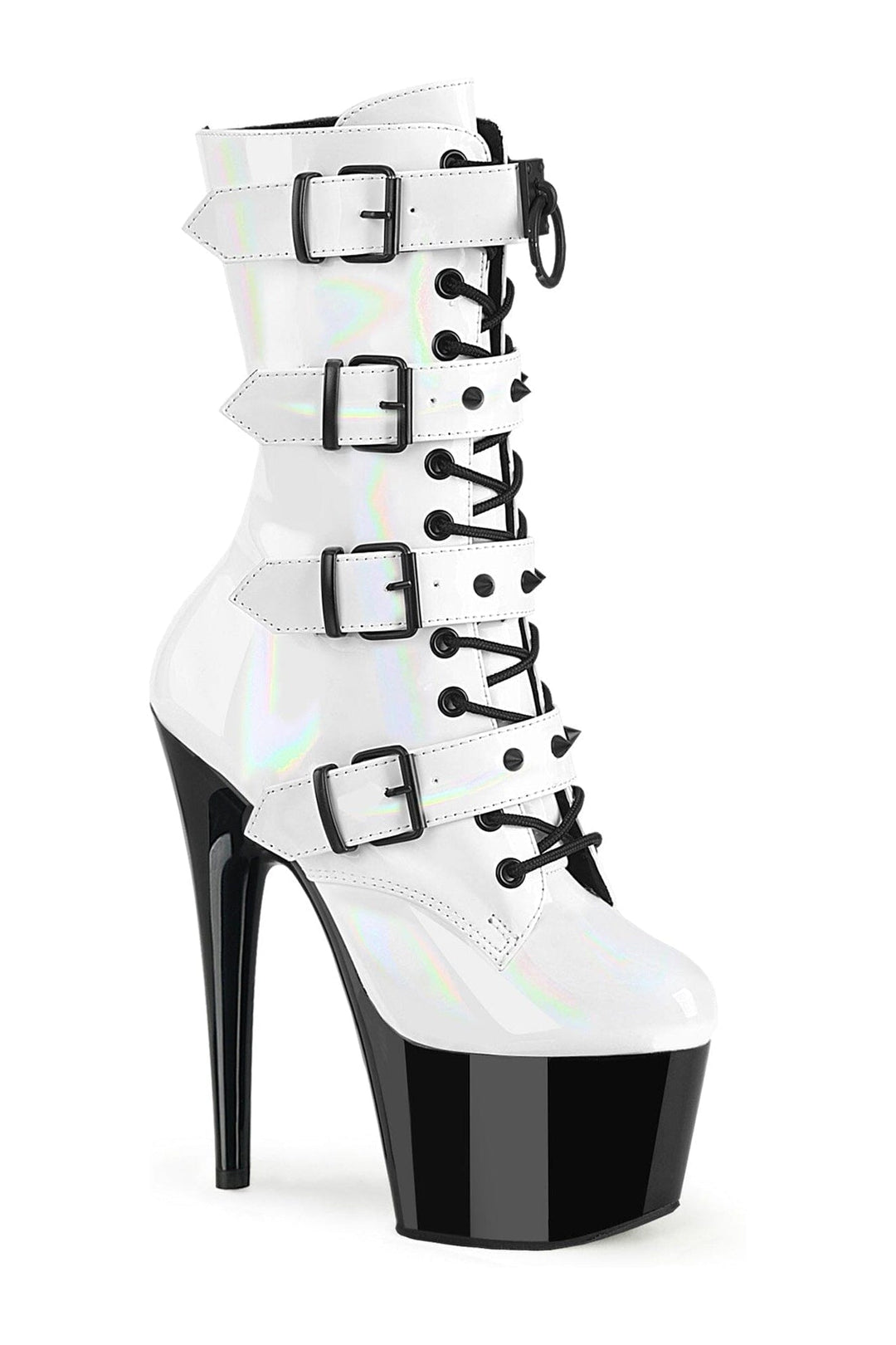 ADORE-1046TT White Patent Ankle Boot-Ankle Boots-Pleaser-White-10-Patent-SEXYSHOES.COM