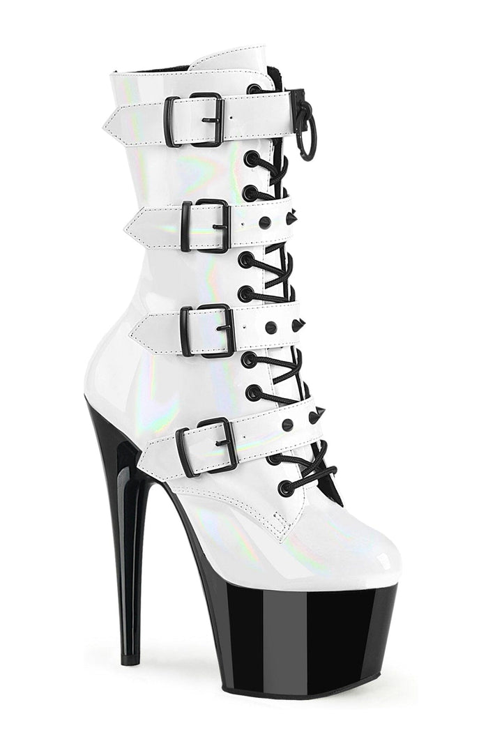 Pleaser White Ankle Boots Platform Stripper Shoes | Buy at Sexyshoes.com