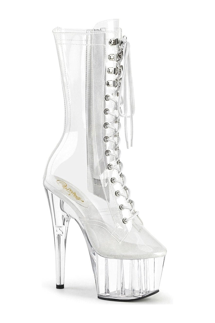 Pleaser ADORE-1050C Ankle Boot in Clear Vinyl from SexyShoes.com