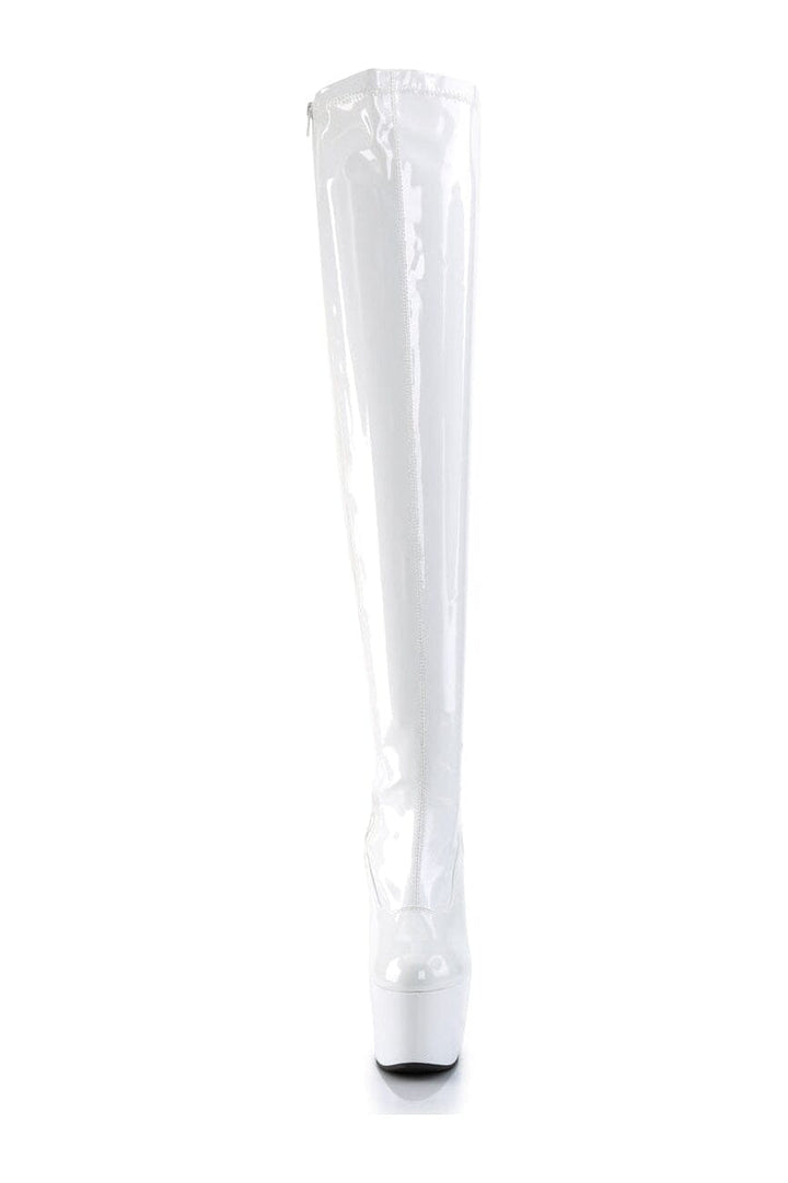 ADORE-3000 White Patent Thigh Boot