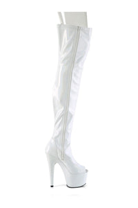 Pleaser ADORE-3011HWR White Hologram Thigh Boot in White Hologram