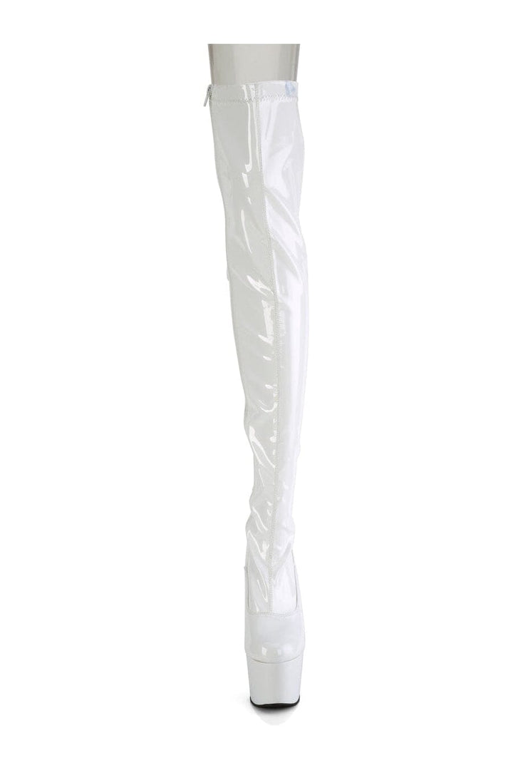 ADORE-3063 White Patent Thigh Boot