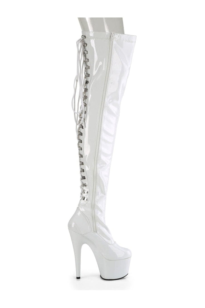 ADORE-3063 White Patent Thigh Boot-Thigh Boots-Pleaser-SEXYSHOES.COM