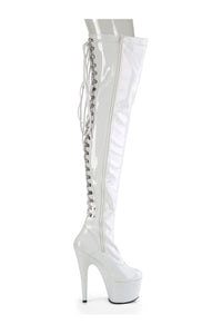 Pleaser ADORE-3063 White Patent Thigh Boot in White Patent