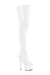 Pleaser ADORE-4000 White Patent Thigh Boot in White Patent from SexyShoes.com