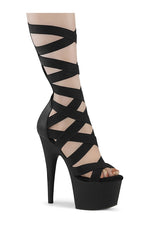 ADORE-700-48 Sandal | Black Faux Leather