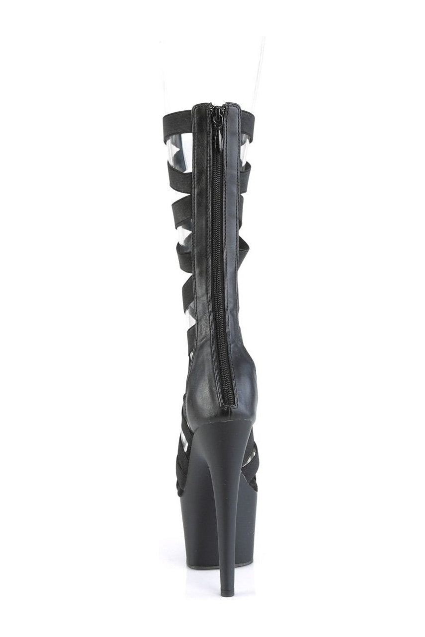 Pleaser ADORE-700-48 Sandal in Black Faux Leather