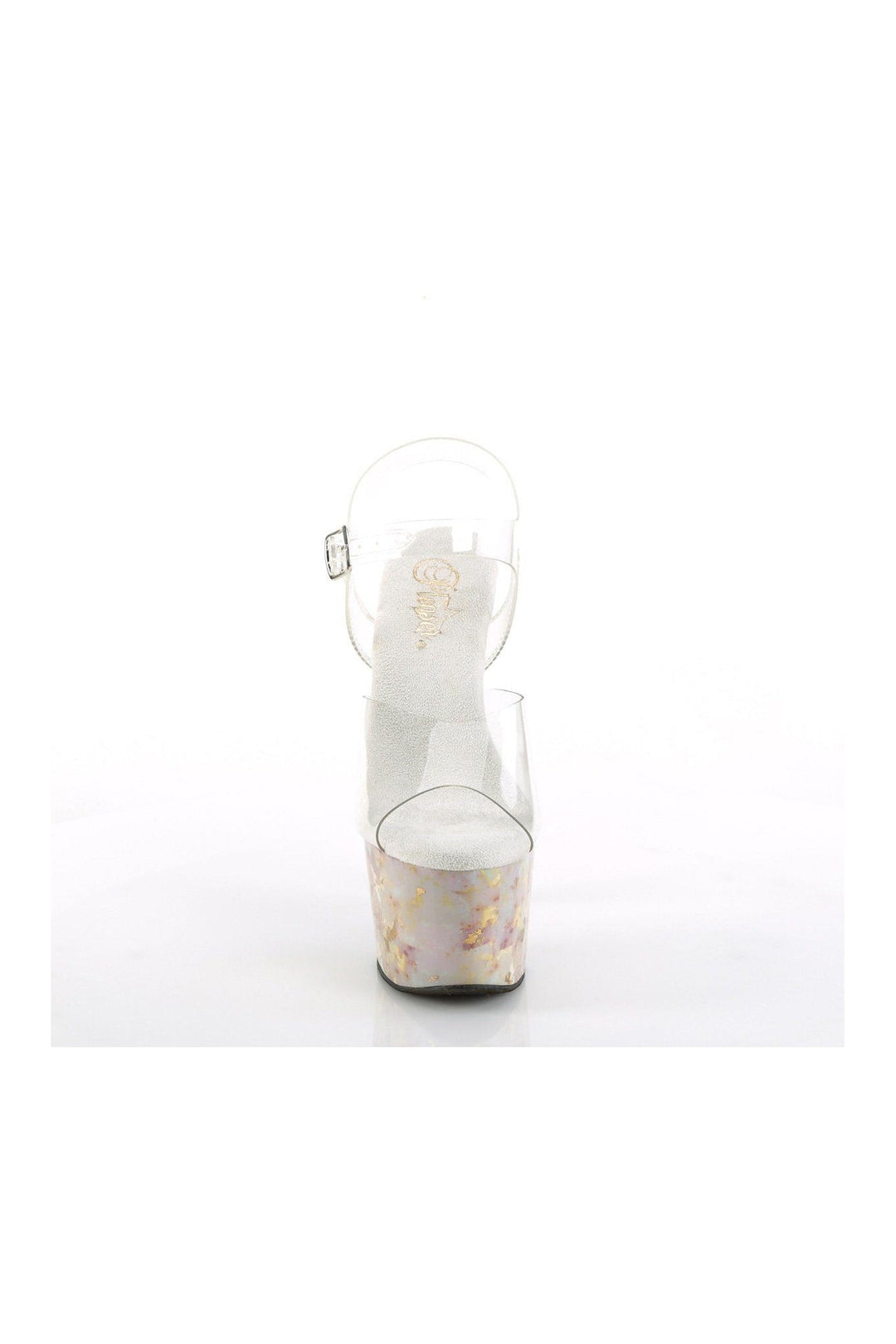 Pleaser ADORE-708MB Sandal in Clear Vinyl