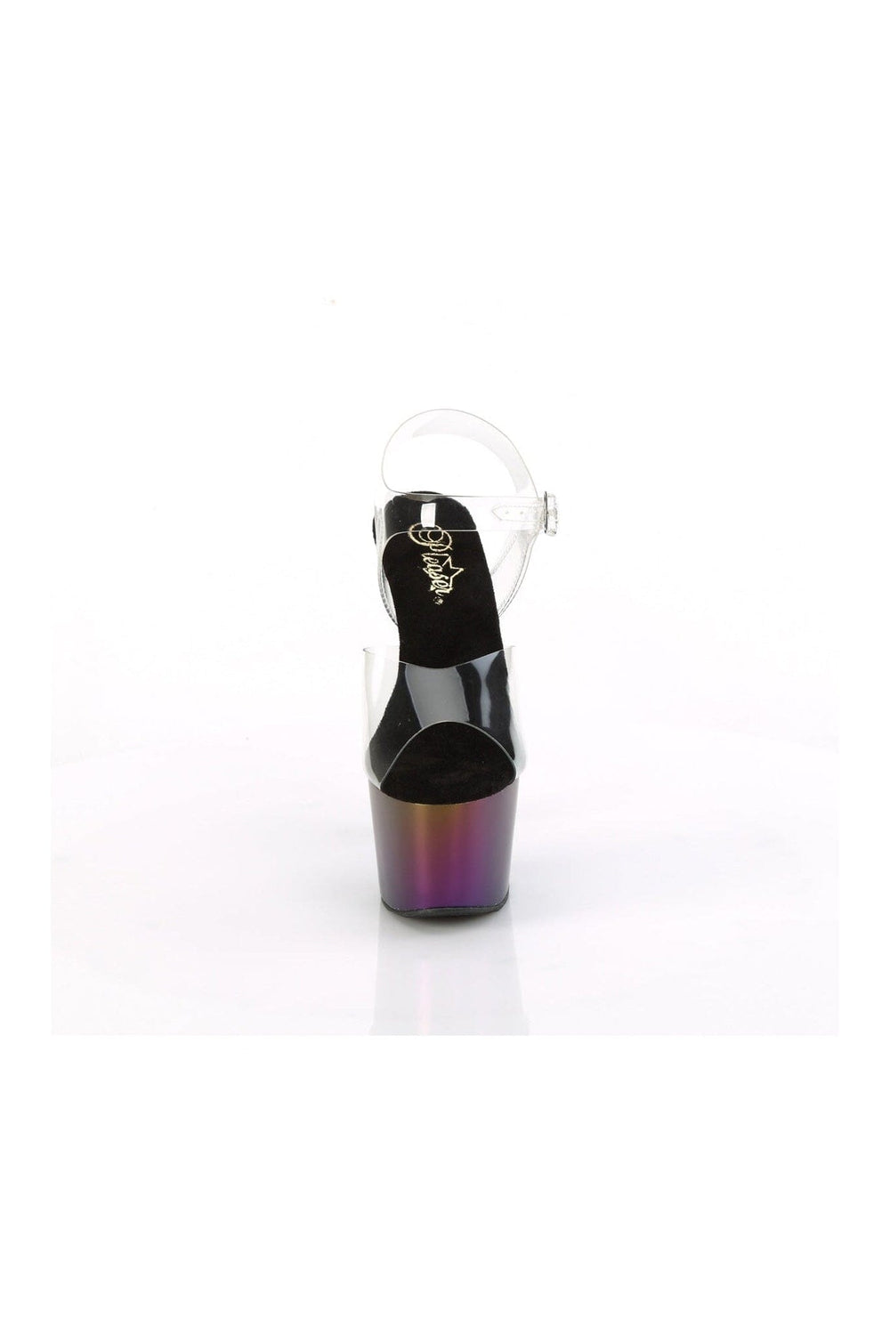 Pleaser ADORE-708MCH Clear Vinyl Sandal in Clear Vinyl