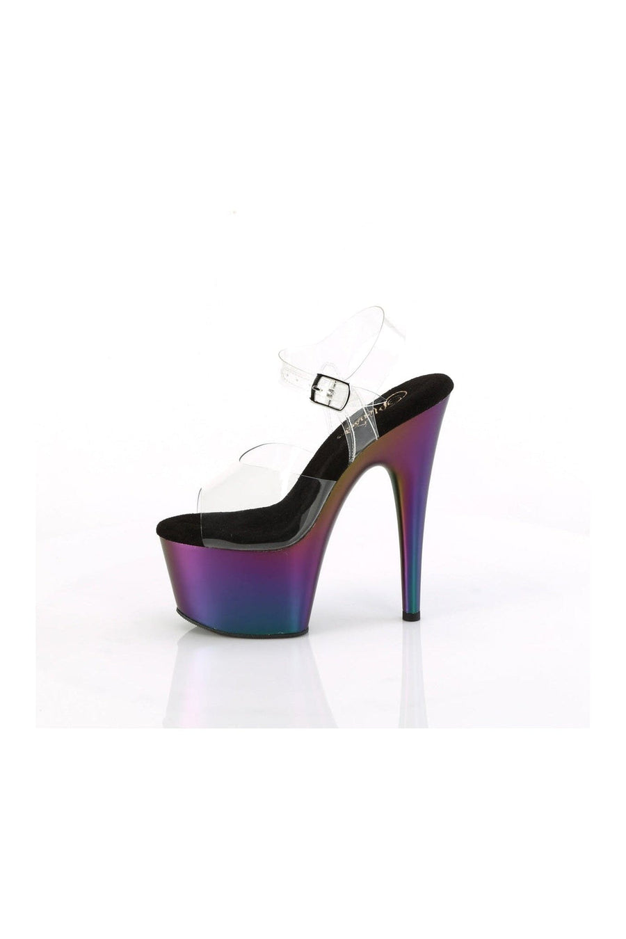 Pleaser ADORE-708MCH Clear Vinyl Sandal in Clear Vinyl