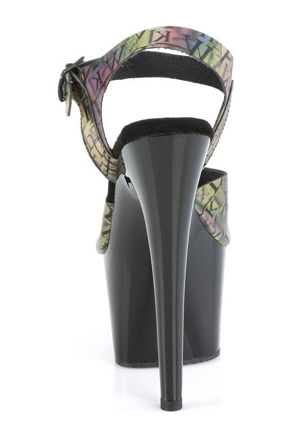 Pleaser ADORE-708N-LTP Sandal in Green Faux Leather