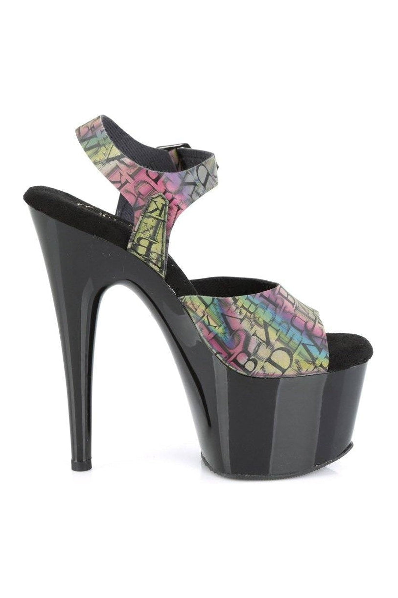 Pleaser ADORE-708N-LTP Sandal in Green Faux Leather