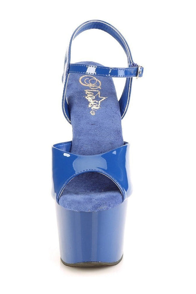ADORE-709 Sandal | Blue Patent-Sandals-Pleaser-SEXYSHOES.COM