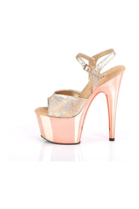 Pleaser ADORE-709HM Sandal in Rose Gold Faux Leather