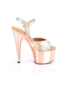 Pleaser ADORE-709HM Sandal in Rose Gold Faux Leather