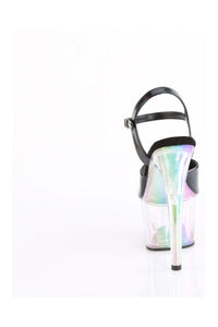 Pleaser ADORE-709HT Black Hologram Sandal in Black Hologram
