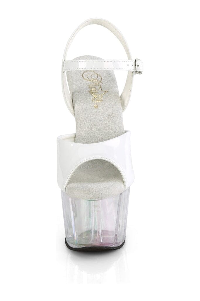 Pleaser ADORE-709HT White Hologram Sandal in White Hologram