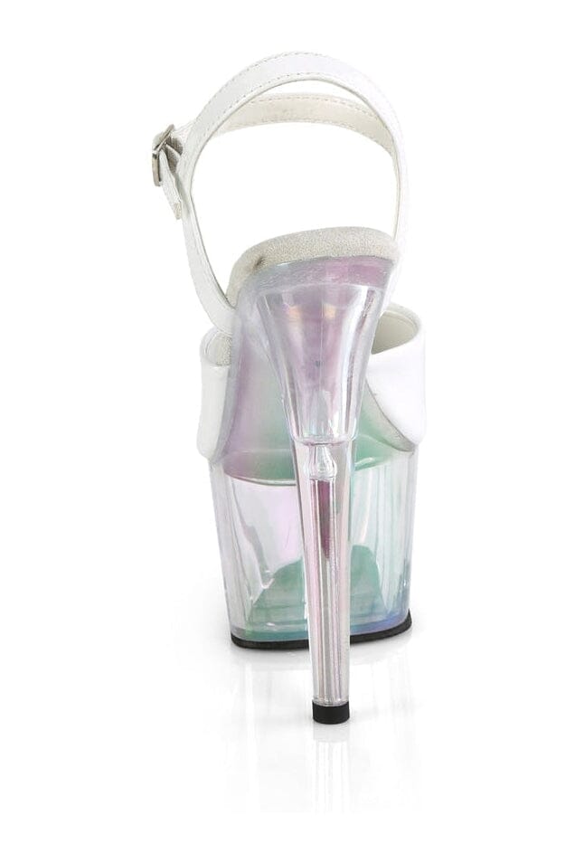 Pleaser ADORE-709HT White Hologram Sandal in White Hologram