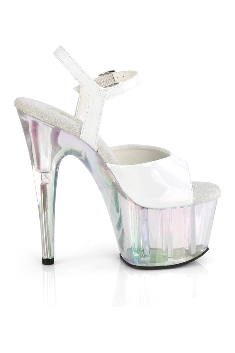 Pleaser ADORE-709HT White Hologram Sandal in White Hologram