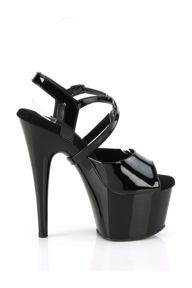 Pleaser ADORE-724 Black Patent Sandal in Black Patent