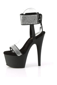 Pleaser ADORE-770 Black Faux Leather Sandal in Black Faux Leather