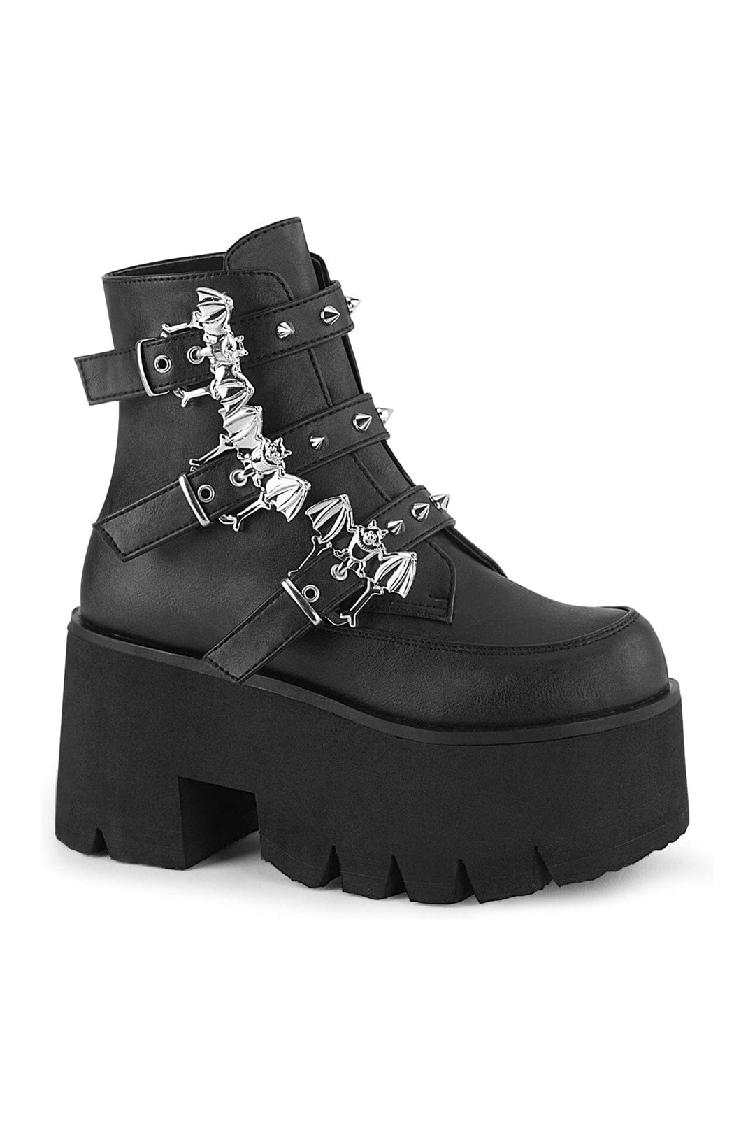 ASHES-55 Black Vegan Leather Ankle Boot-Ankle Boots-Demonia-Black-10-Vegan Leather-SEXYSHOES.COM