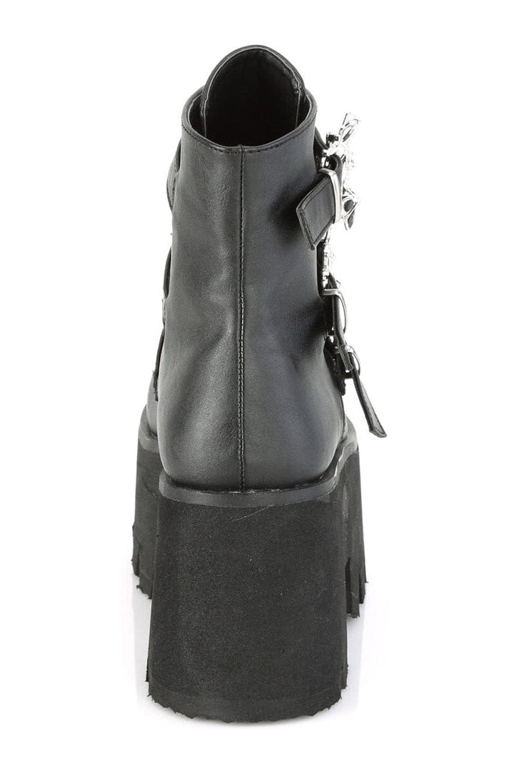 ASHES-55 Black Vegan Leather Ankle Boot-Ankle Boots-Demonia-SEXYSHOES.COM