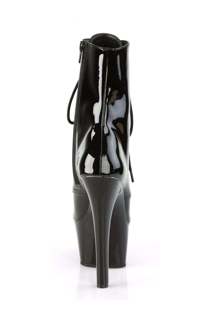 Pleaser ASPIRE-1020 Black Patent Ankle Boot in Black Patent