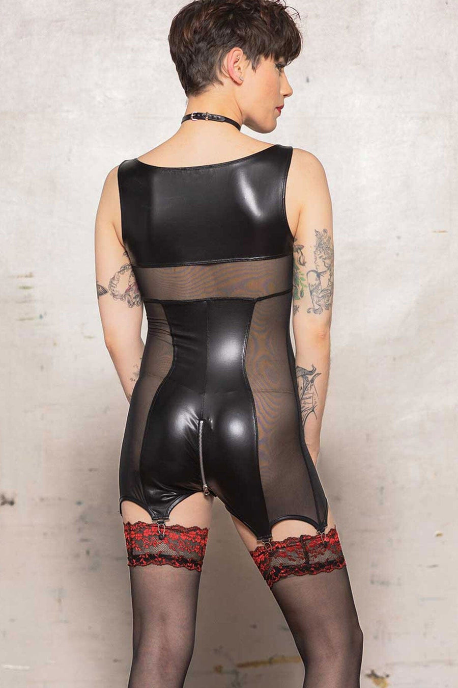 Patrice Catanzaro Alba Romper Wetlook in Black 