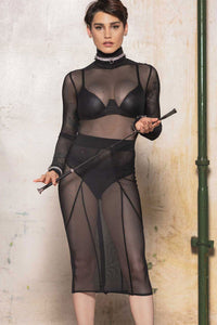 Patrice Catanzaro Atmosphere Fishnet Skirt in Black  from SexyShoes.com