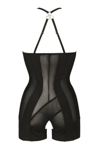 Impudique August Fetish Shaping Bodysuit in Black Lycra