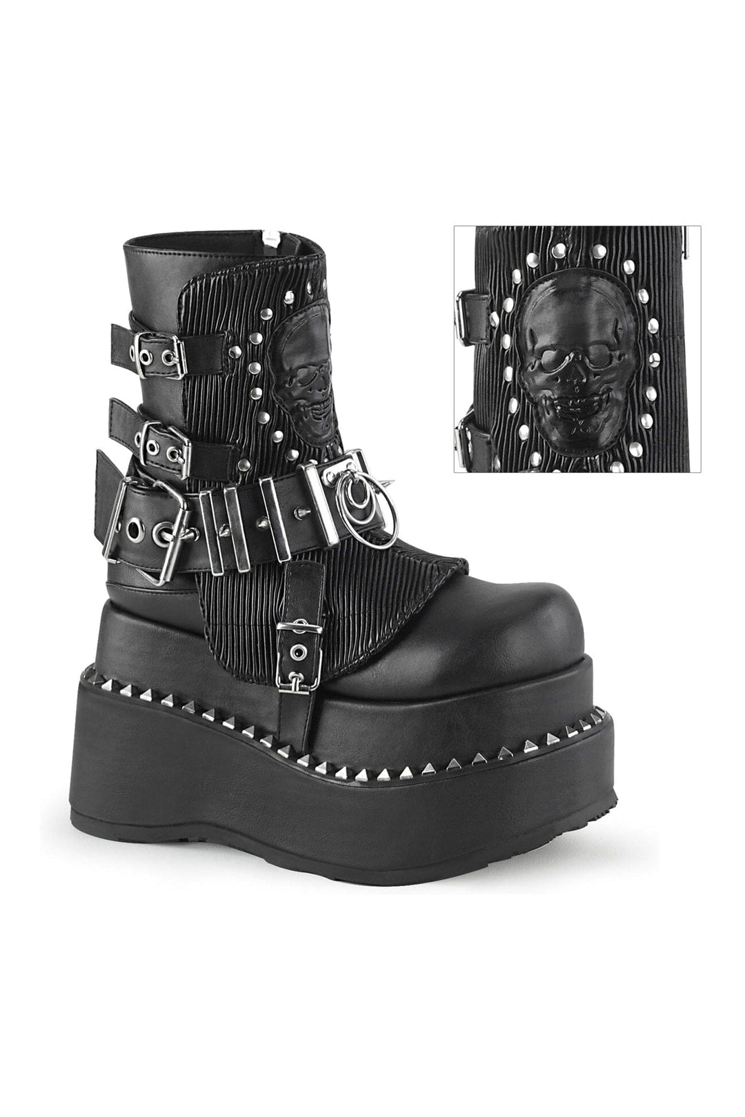 BEAR-150 Black Vegan Leather Ankle Boot-Ankle Boots-Demonia-Black-10-Vegan Leather-SEXYSHOES.COM