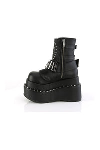 Demonia BEAR-150 Black Vegan Leather Ankle Boot in Black Vegan Leather
