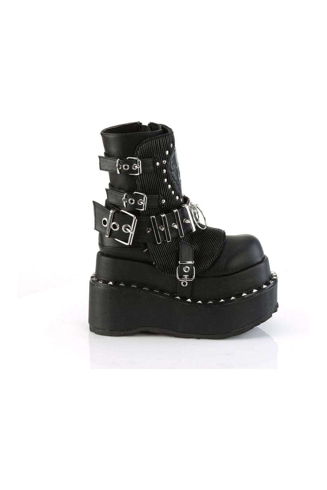 BEAR-150 Black Vegan Leather Ankle Boot-Ankle Boots-Demonia-SEXYSHOES.COM