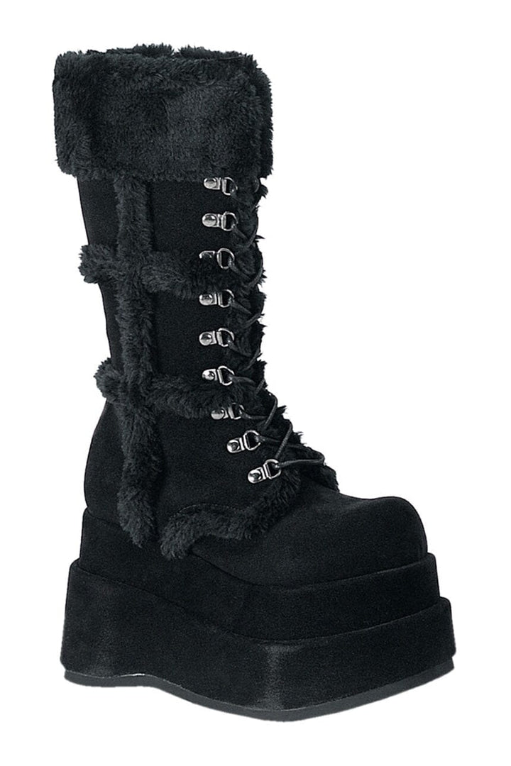 BEAR-202 Black Vegan Leather Knee Boot-Knee Boots-Demonia-Black-10-Vegan Leather-SEXYSHOES.COM