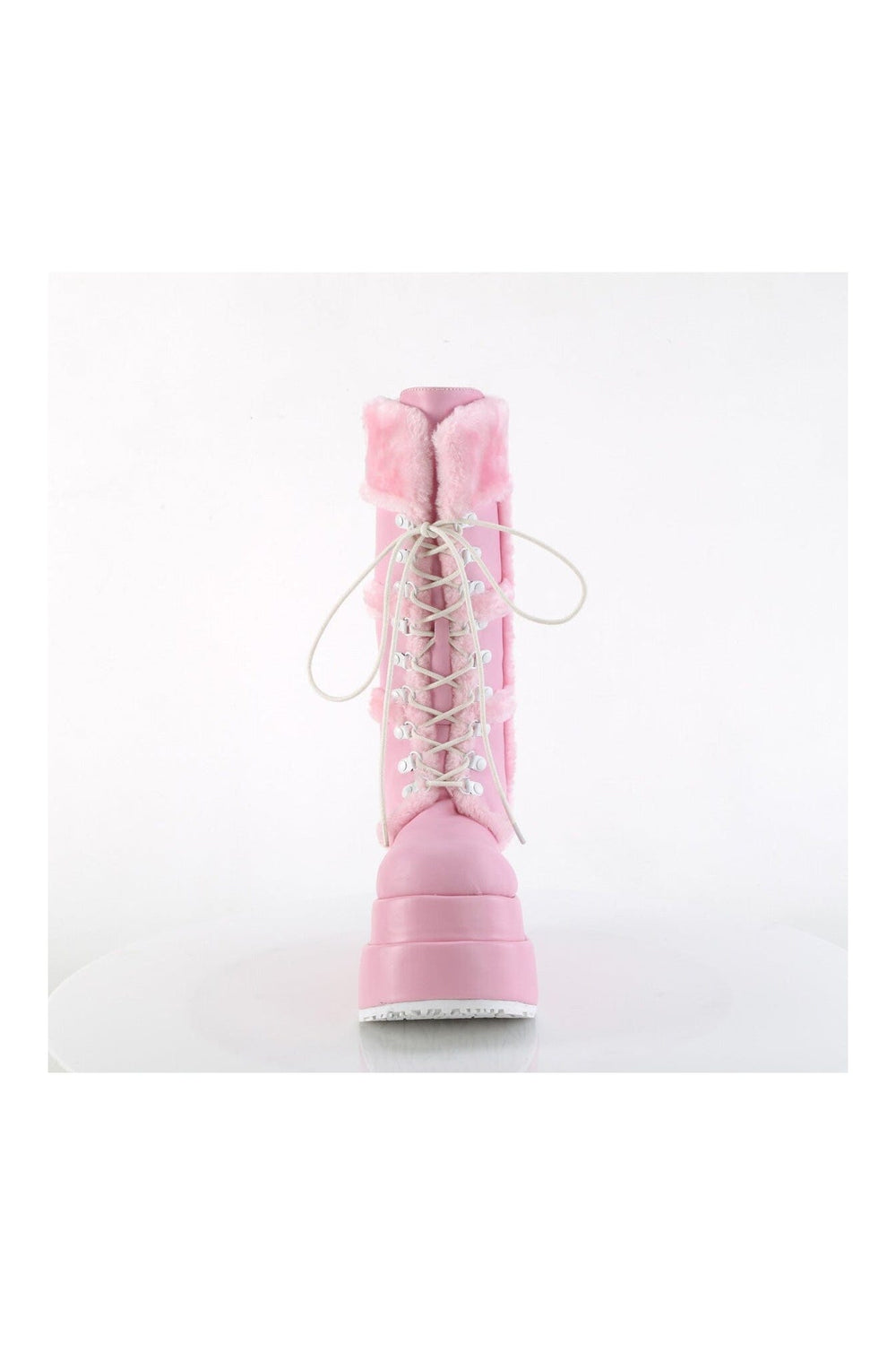 BEAR-202 Pink Vegan Leather Knee Boot-Knee Boots-Demonia-SEXYSHOES.COM