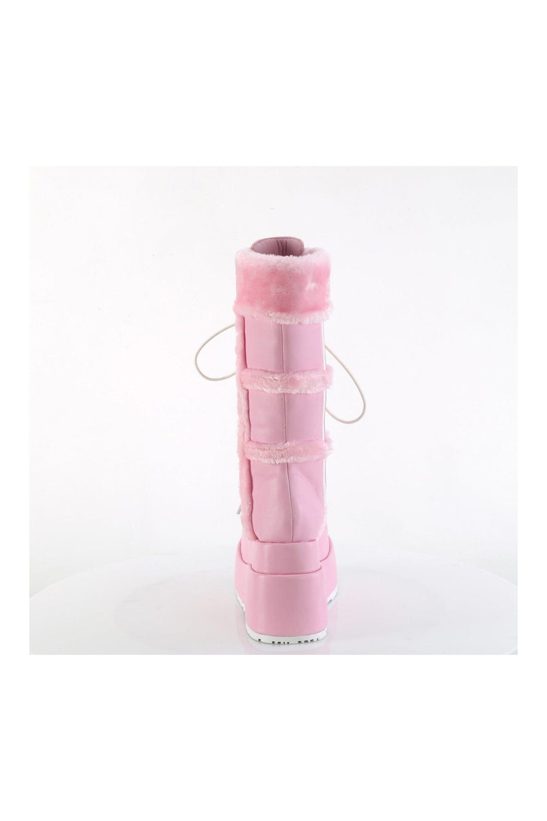 Demonia BEAR-202 Pink Vegan Leather Knee Boot in Pink Vegan Leather