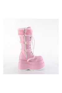 Demonia BEAR-202 Pink Vegan Leather Knee Boot in Pink Vegan Leather