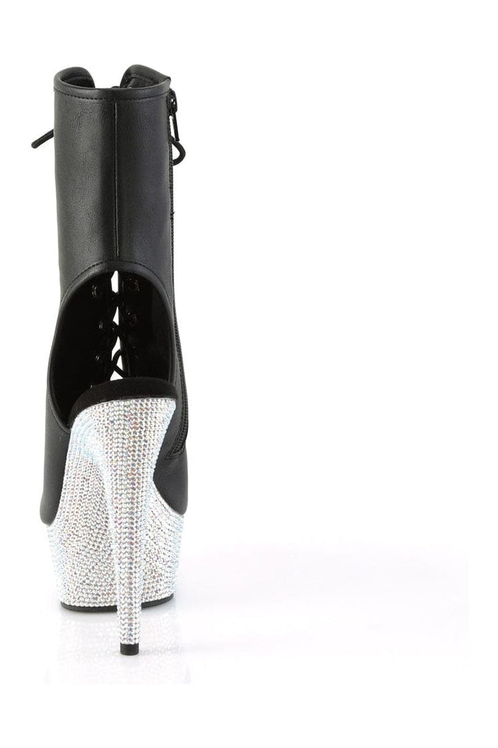 BEJEWELED-1016-6 Black Faux Leather Ankle Boot-Ankle Boots-Pleaser-SEXYSHOES.COM