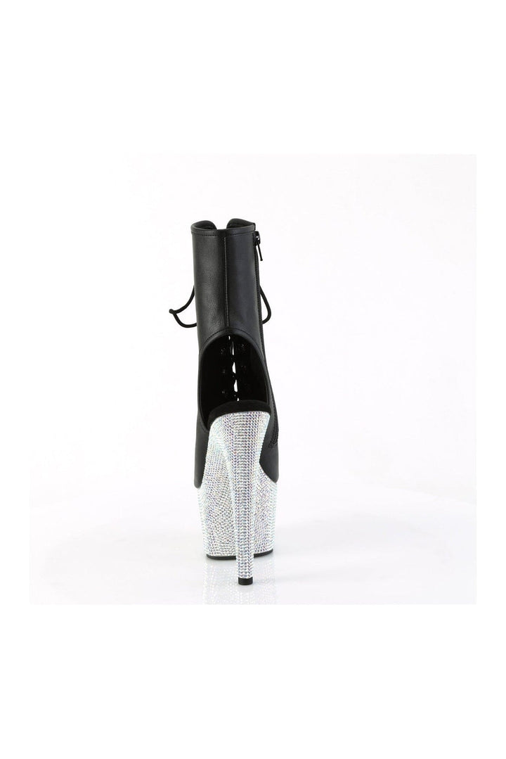 BEJEWELED-1016-7 Black Faux Leather Ankle Boot-Ankle Boots-Pleaser-SEXYSHOES.COM