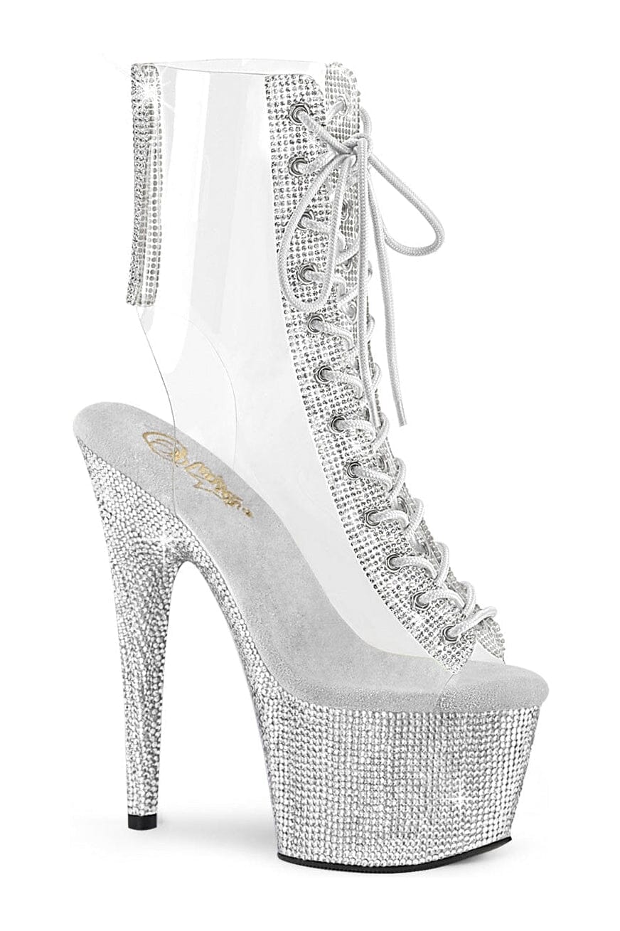 BEJEWELED-1016C-2-7 Clear Vinyl Ankle Boot-Ankle Boots-Pleaser-Clear-10-Vinyl-SEXYSHOES.COM