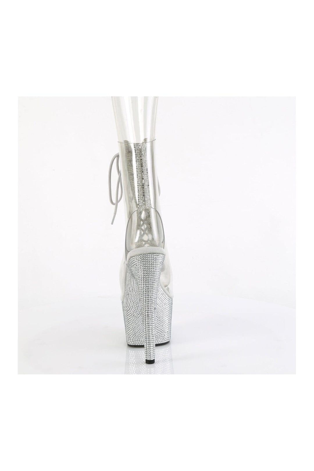 BEJEWELED-1016C-2-7 Clear Vinyl Ankle Boot-Ankle Boots-Pleaser-SEXYSHOES.COM